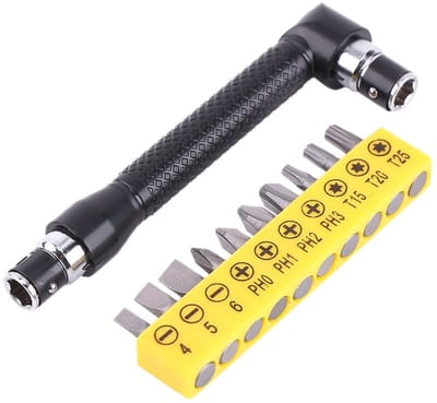 Allecto - Hex Dopsleutel - Mini Ratelsleutel Set - Zwart - Diverse Schuine Schroevendraaier Bits - Handgereedschap voor Thuis en Werkplaats - 11-delig