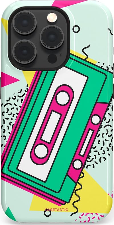 Casetastic Hoesje Geschikt voor Apple iPhone 15 Pro Magsafe - Stijlvolle Beschermende Duo-layer Case - Retro 80s muziek