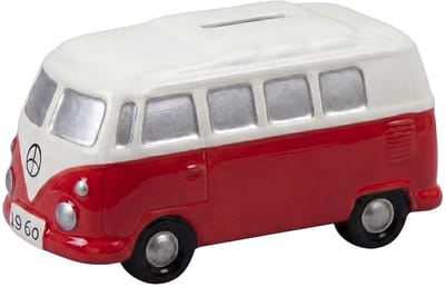 Clayre & Eef Spaarpot Bus Rood Keramiek