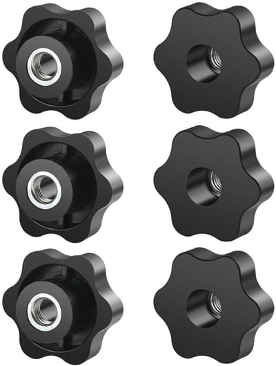 Set van 6 M10 50mm Buiten Diameter Vlinderwielen met Knurled Schroeven voor Machines, Gereedschap, Fitness Apparatuur en Meubels