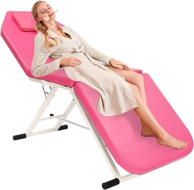 Vouwbaar cosmetisch massagebed met 3 zones voor salon en spa, ideaal voor gezichtsbehandelingen en beautybehandelingen