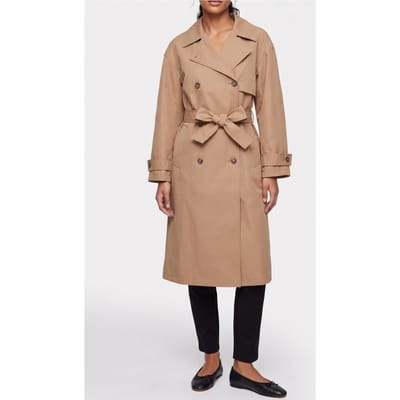 Calvin Klein Classic Long Cotton Coat Tannin Taglia: S | Trench Outlet | Donna
