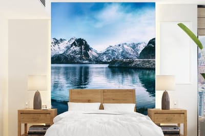Behang - Fotobehang Water - Bergen - Natuur - Breedte 195 cm x hoogte 260 cm