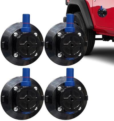 Zuignap met Handpomp - Vacuümzuignap Set - Bevestiging op Oppervlakken - Krachtige Hechting 54kg - 114 cm 4 Stuks - Zwart