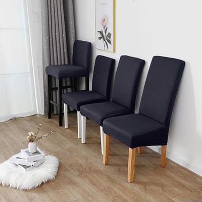 Spandex Stretch Stoelhoezen Effen Voor Eetkamer Keuken Bruiloft Kantoor Hotel Duurzaam Polyester Stof M(45-60cm)