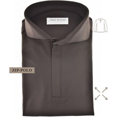 John Miller Plain Hyperstretch Comfort Poloshirt Donker Bruin / male