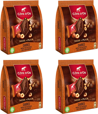 Côte d'Or Mini carré puur hele noot - (10x20g) x 4