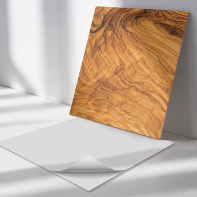 Wallfluent Vinyl Tegels - Natuurlijk Houtpatroon Vinyl Vloer Tegels - 30 cm x 30 cm - Bruin PVC Tegels - 9 stuks - Vierkant PVC Tegels - Texturen Plaktegels - Zelfklevende Vinyl Tegels - Plaktegels Keuken en Badkamer