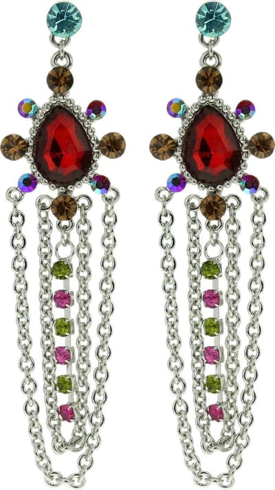 Behave - Oorhangers met ketting en kleursteen - party statement