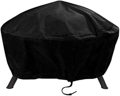 Ronde Vuurkorfafdekking - Terras Vuurplaats Hoes - Buiten Bescherming - Waterdicht Stofdicht - 100 cm Diameter - Zwart