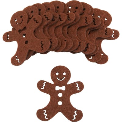 Peperkoekmannetjes van vilt - Donkerbruin