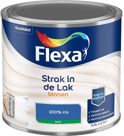 Flexa - Strak In De Lak Binnenlak Mat - 100% Iris - Mengverf - 500 Ml