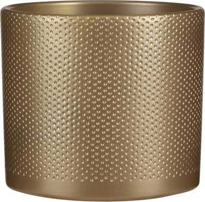 Mica Decorations Bloempot - goud - relief - keramiek - D21,5 x H23 cm - plantenpotten binnen