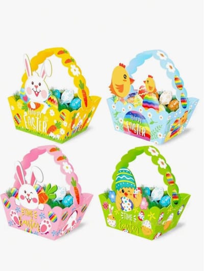 Luxe Paas mandjes met hengsel / hendel - Paastassen - Feest mandje - Konijn - Eieren - Paasei - Draagtassen - Tas / Tasjes - Goodiebags / Draagtas - Zakjes - Gedraaid handvat | Kado - Cadeau - Geschenk - DH collection
