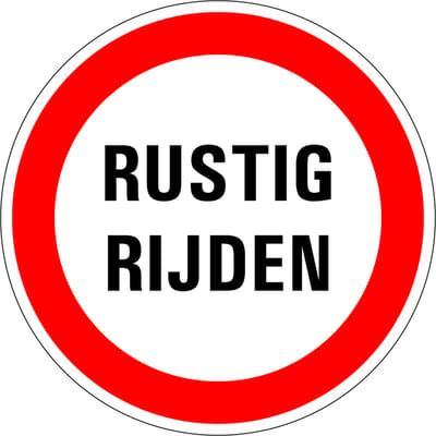 Rustig rijden sticker 100 mm