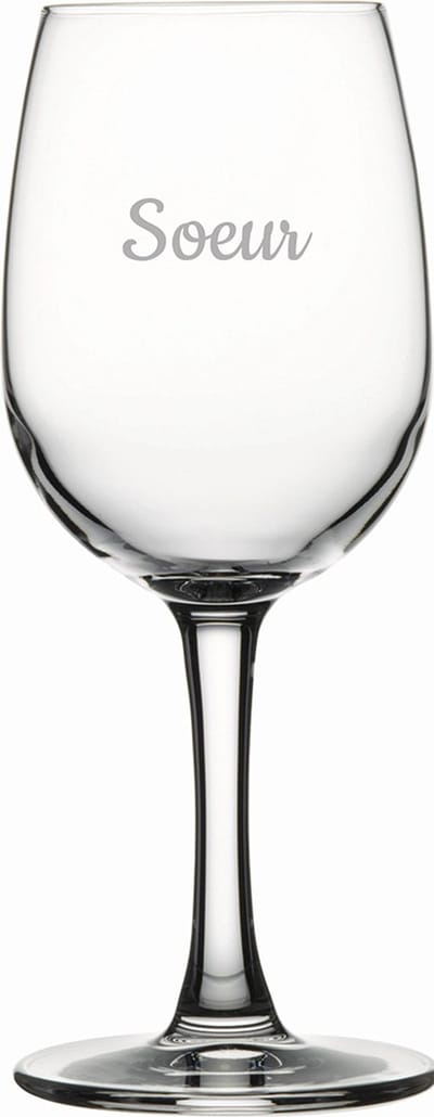 Witte wijnglas gegraveerd - 26cl - Soeur