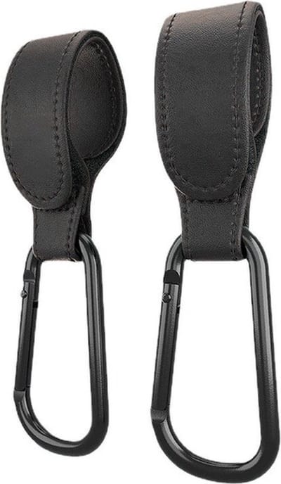 Kinderwagen Tassen haakjes - Set van 2 - Extra Stevig - Buggy Haakjes - Zwart