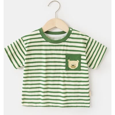 Babykleding Casual T-shirts met korte mouwen Zomerkleding Jongens Meisjes Baby Kinderen Kinderen Zomer Tops met halve mouwen 120cm beige