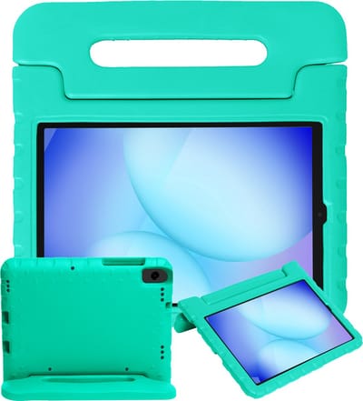 Hoesje - Geschikt voor Samsung Galaxy Tab A11 - Kinderhoes Shockproof Bumper - Kidsproof Case - Tablethoes - Kinder Hoes Cover - Turquoise