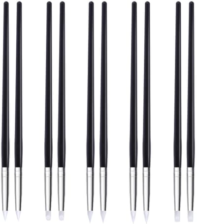 Dailygoody - Professionele borstel met rubberen tip - Creatief modelleren - Zwart - Voor schilderen en klei - Ideaal voor fijne details - Voor kunsten.