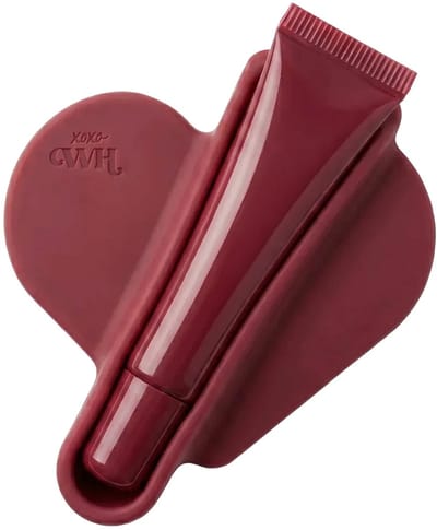 xoxo Wildhearts Lipgloss houder - Burgundy - Zuignap telefoonhoes telefoonsticker - Lipstick holder - lippenstift houder telefoon met zuignappen - siliconen - Hart vormig - Burgundy / Bordeaux rood
