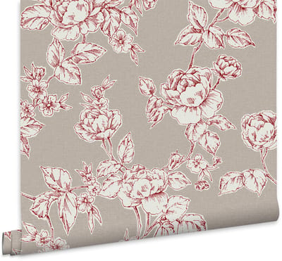 Laura Ashley Pollington Roses Behang - Bloemen - 10mx52cm - Grijs