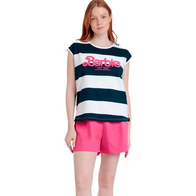 Pyjama-sets Admas Pyjamashort t-shirt Barbie Stripes