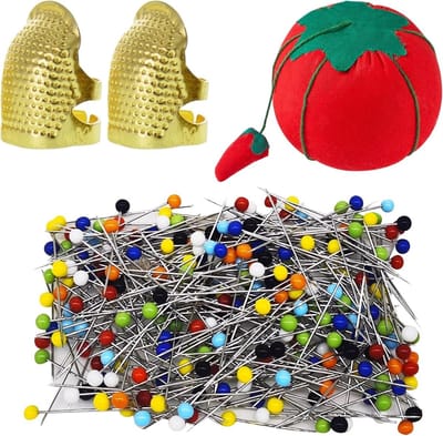 Naaipen set van 100 stuks - glazen kop - kleurrijk - ideaal voor kleding en decoratie - ShopVlot