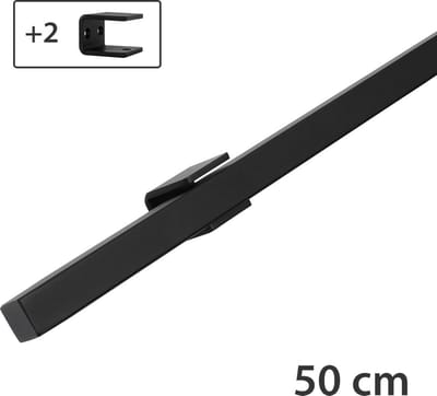 IVOL Design Trapleuning Zwart - Vierkant - 50 cm met 2 houders