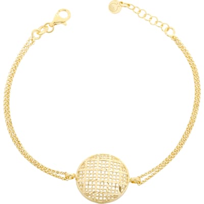 Orphelia ZA-7189/G - Armband goudkleurig double chain circle - 925 Zilver - 19 cm