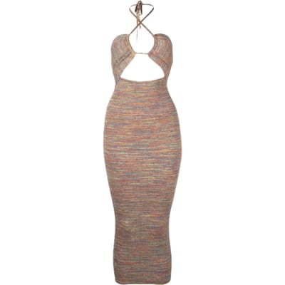 AllSaints Toni Rainbow Dress Green Multi Size: XS | Midi Dresses Outlet | Dames | Groen