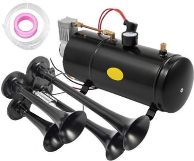 Luchthoorn met Compressor 12 Volt - Turkse Fluit - Scheepshoorn - Misthoorn - Claxon Auto - Gas Toeter - 150 Decibel