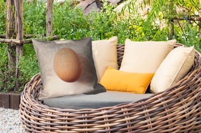 Buitenkussen Weerbestendig - Ei - Beige - Ovaal - Egaal - 50x50 cm
