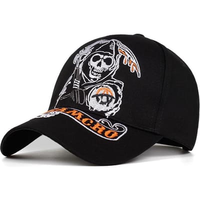SAMCRO Baseballpet SOA Sons of Anarchy Schedel Borduurwerk Casual Snapback Pet Mode Hoge Kwaliteit Race Motorfiets Sportpet gray