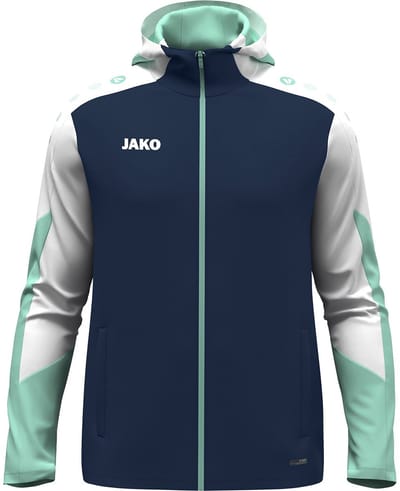 Jako Dynamic Jas Met Kap Heren - Marine / Wit / Munt | Maat: L