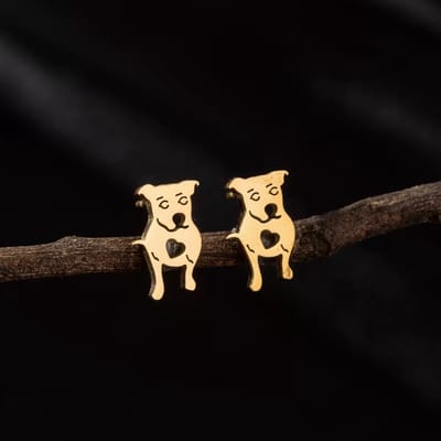 WeLoveSilver - oorstekers - chirurgisch staal - hond met hartje - 12 mm