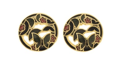 Behave - Oorstekers dames - vlindermotief - zwart - 1,5 cm