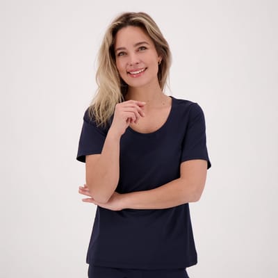 Je m'appelle Travelstof T-shirt - Dames - Blauw - Maat XS