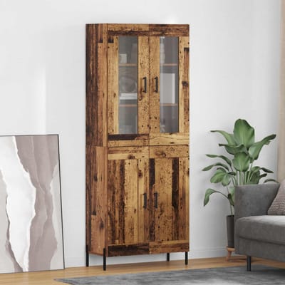 vidaXL Highboard Oud Hout 69,5 x 34 x 180 cm Bewerkt hout