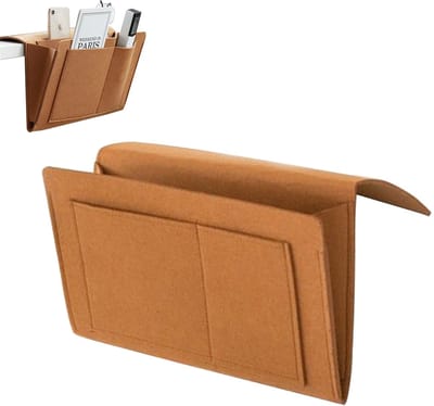 Jumada's - Bed/bank organiser - Tijdschriftenhouder - Vilt - Afmetingen 27 x 21 x 10 cm - Bruin