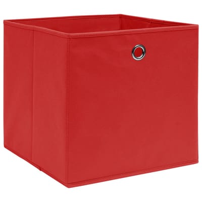 vidaXL - Opbergboxen - 10 - st - 28x28x28 - cm - nonwoven - stof - rood