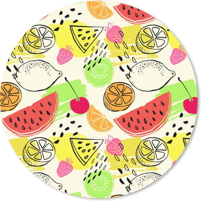 Muismat rond 20x20 cm - Mousepad Watermeloen - Fruit - Patronen - Ronde muismatten