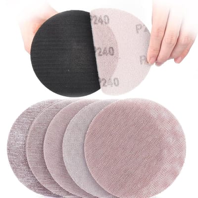 GELLDG Schuurpapier - 125 mm korrel - 80/120/180/240/400 korrel - Zeer efficiënte stofverwijderende schuurpad - Geschikt voor gipsplaatschuurmachines - 50 pads per verpakking