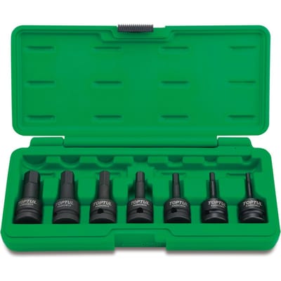 Zeskantige slagmoer Satz TOPTUL 1/2" 4, 5, 6, 8, 10, 12 mm