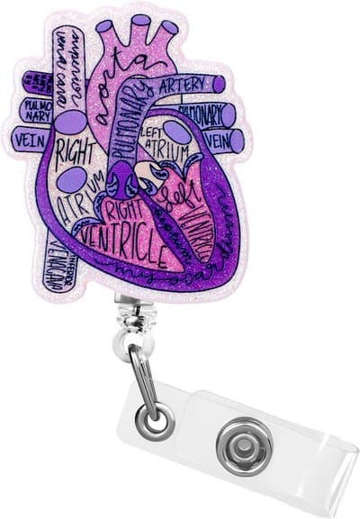 Hart Badgehouder Intrekbaar - ID-kaartclip voor Verpleegkundigen, Artsen en Studenten