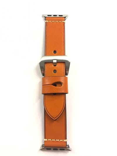 watchbands-shop.nl Leren bandje - Apple Watch Series 1/2/3/4 (38&40mm) - Oranje