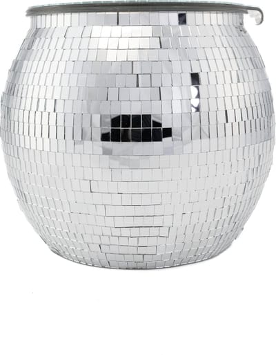 KIMU® Discobal Pot met Deksel Ø 20 cm - Opbergpot Snoeppot Koekjestrommel Spiegeltjes - Spiegelbol Discobol Vintage Voorraadpot Badkamer Festival