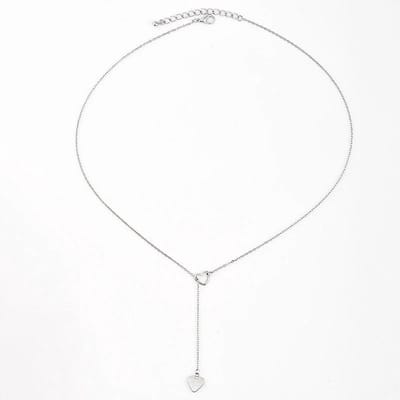 Sorprese Ketting - Love - Zilverkleurig - Ketting Dames - 35 cm - Cadeau - Model W