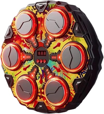 Boksmachine met Muziek - Interactieve Bokstrainer Fitness - Thuis Trainen - Intelligente Muziek Feedback - 33 x 33 cm - Kleurrijk