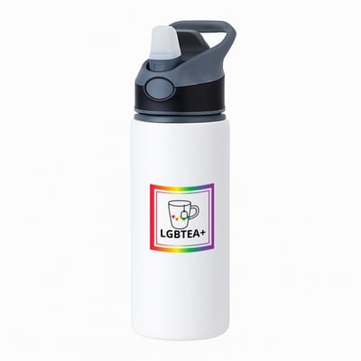 Hacebo® - Pride cadeau waterfles met rietje zwart - Lgbt pride - Pride vlag - Gay cadeau - Gay pride accessoires - Homo - LGBTQ vlag - accessoires - cadeau - met tekst - water fles - 650ML